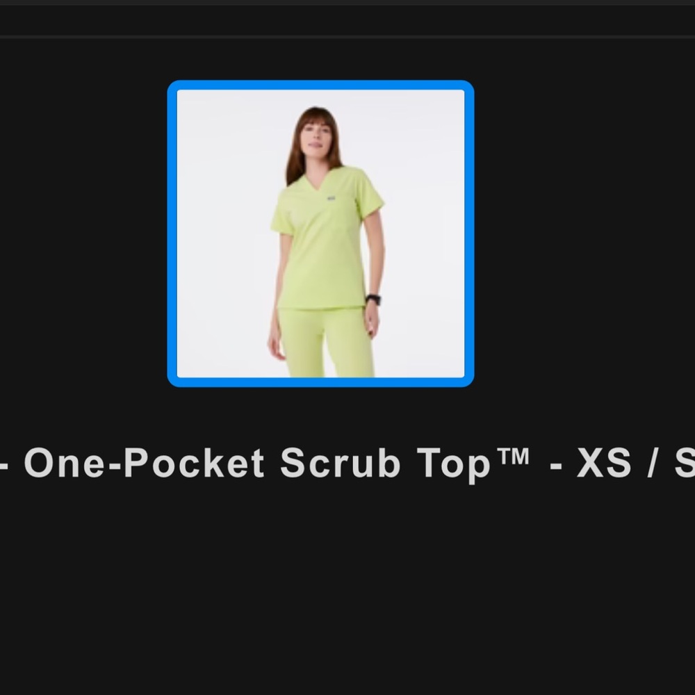 Figs Lime Green One-Pocket Scrub Top